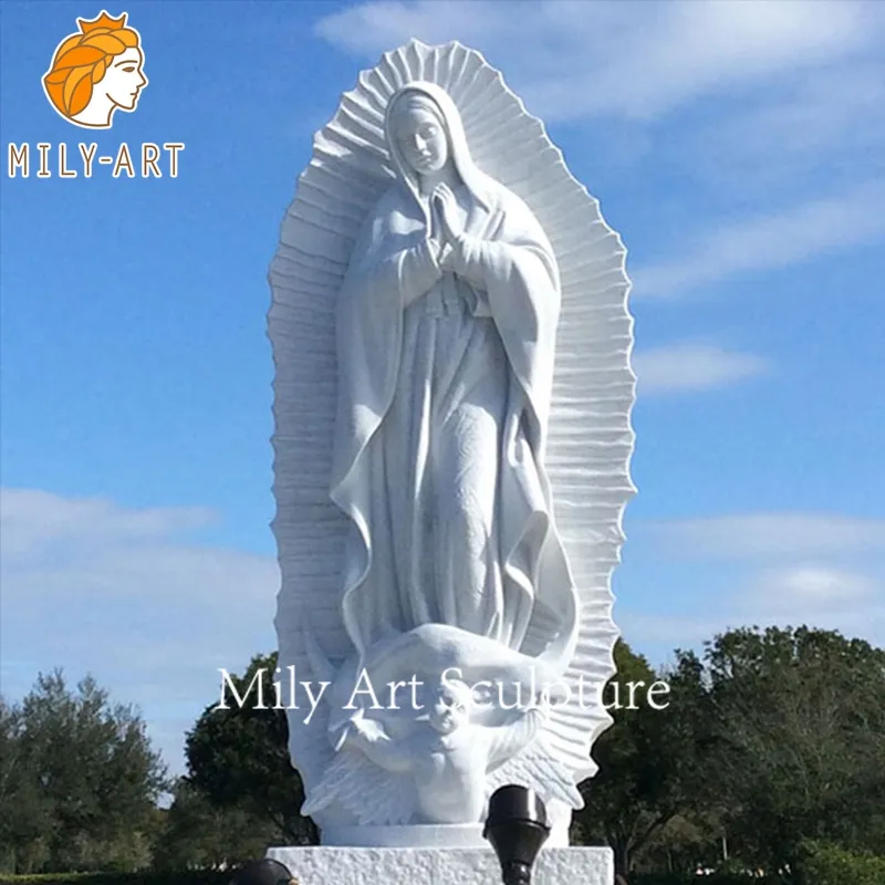 Life Size Outdoor Natural Marble Our Lady of Guadalupe Statues