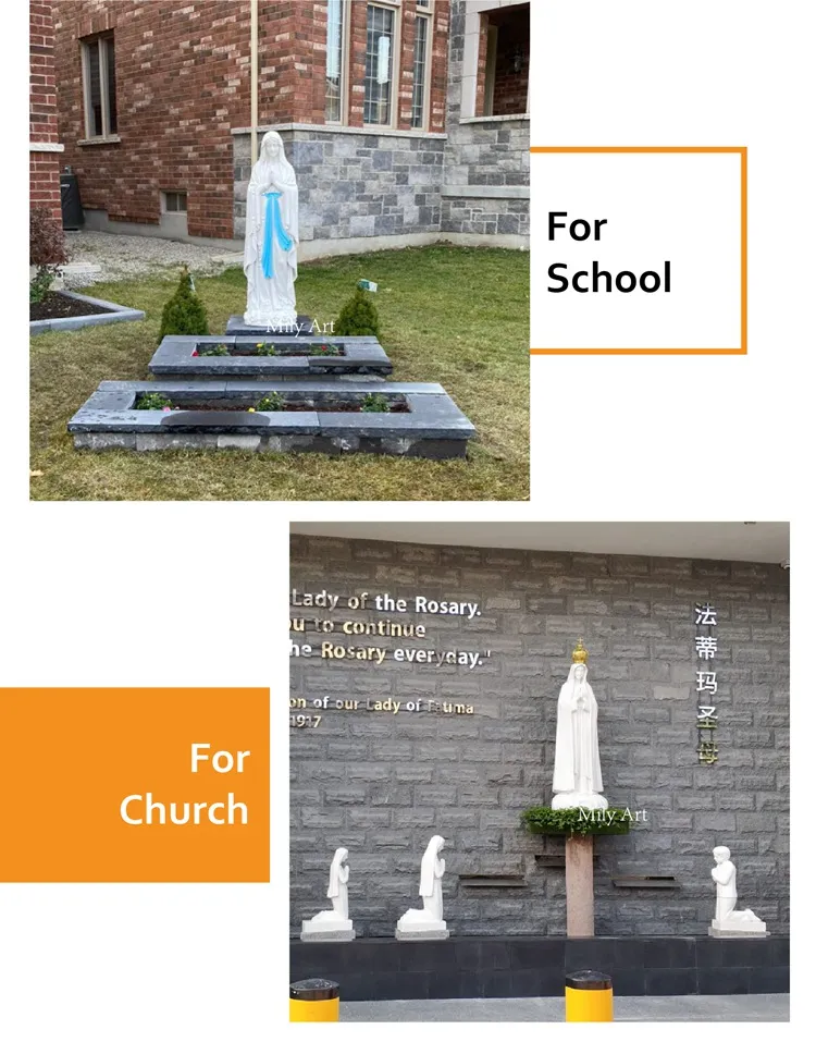 Life Size Outdoor Natural Marble Our Lady of Guadalupe Statues