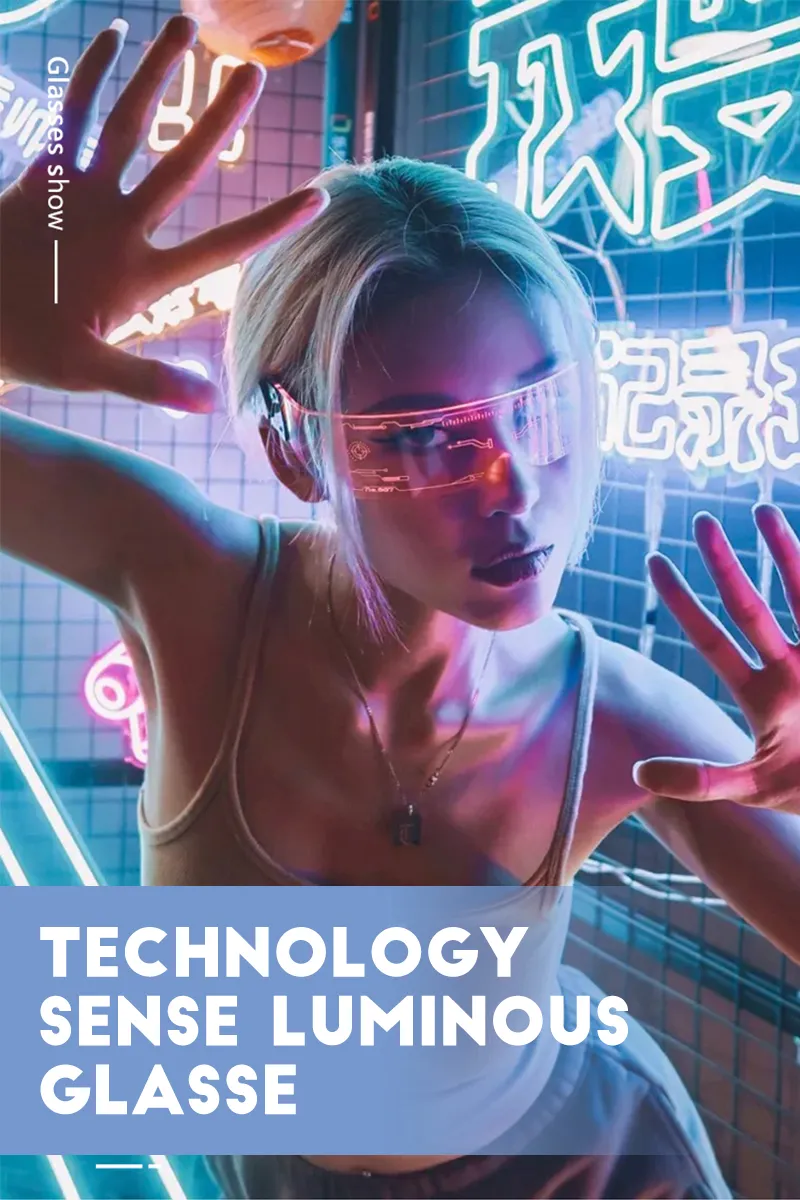 Linli 7 RGB Color Changing Neon LED Light up Acryl Luminous Glasses
