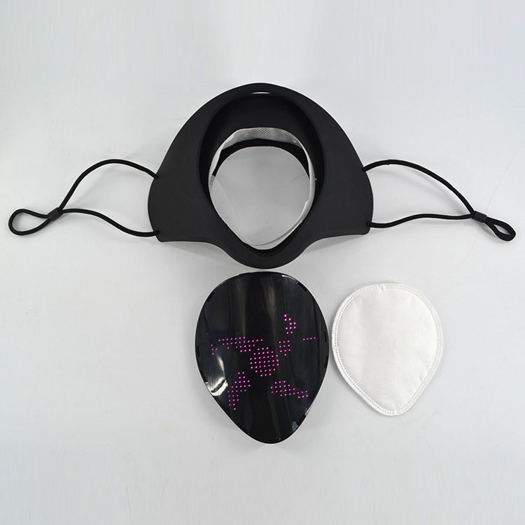 Linli Music Party Face Mask Christmas Halloween Light up Silicone APP Controlled LED Programmable Message Display Mask