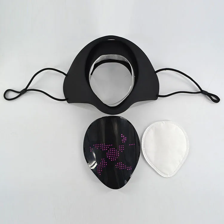 Linli Music Party Face Mask Christmas Halloween Light up Silicone APP Controlled LED Programmable Message Display Mask