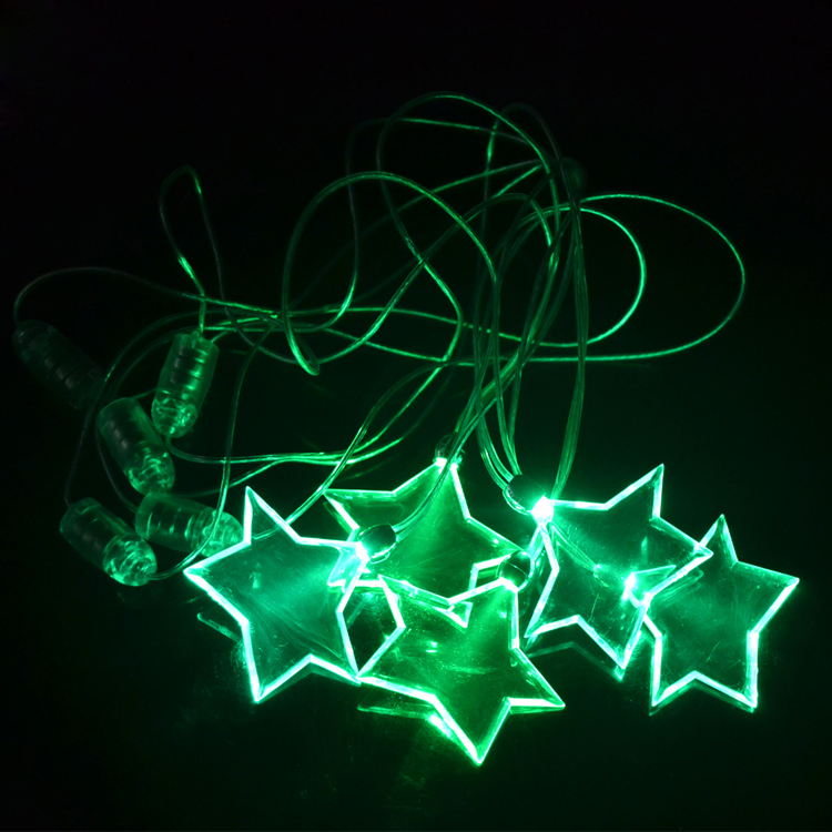 Linli Party Supply Customized Logo Print Advertising Light up Flashing Necklace with LED Blinking