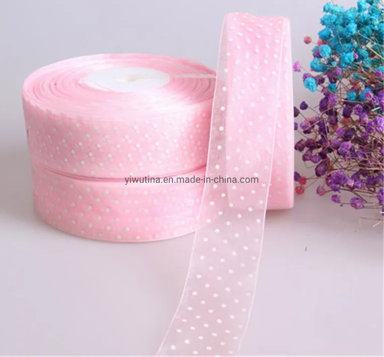 Lovely Sheer Polka DOT Organza Ribbon for Gifts Package