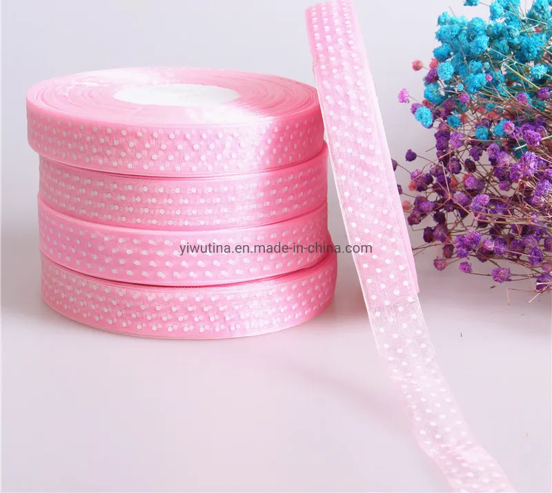 Lovely Sheer Polka DOT Organza Ribbon for Gifts Package