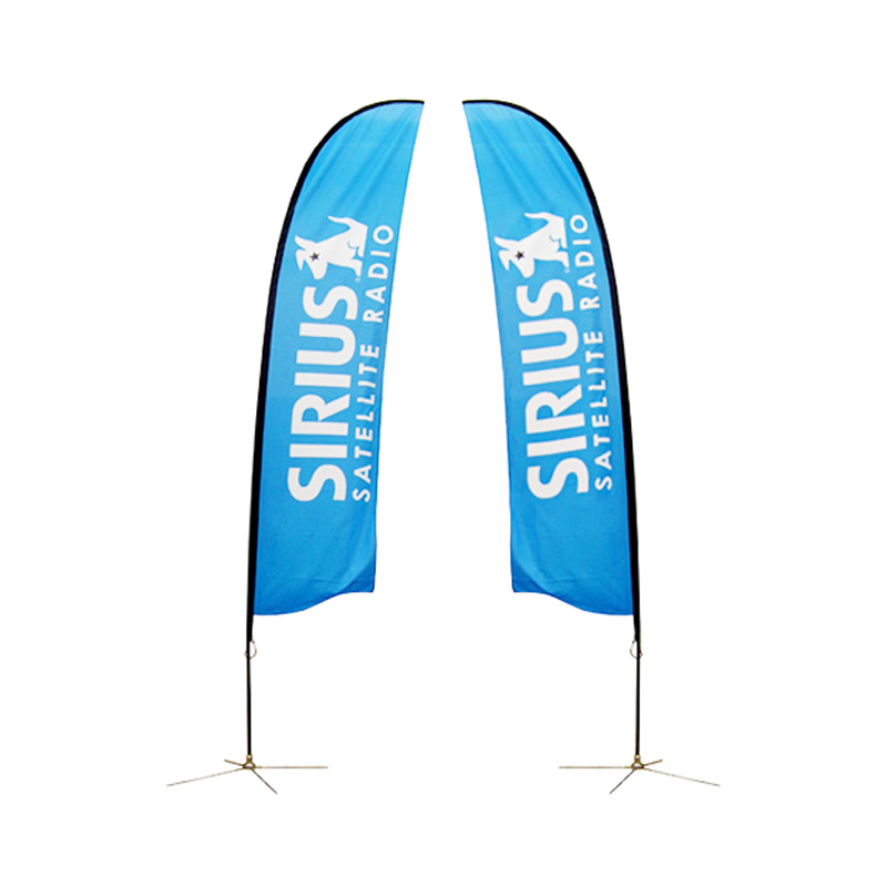 Low MOQ Custom Double Sided Advertising Rectangle Flag Digital Printing Outdoor Beach Teardrop Feather Flag