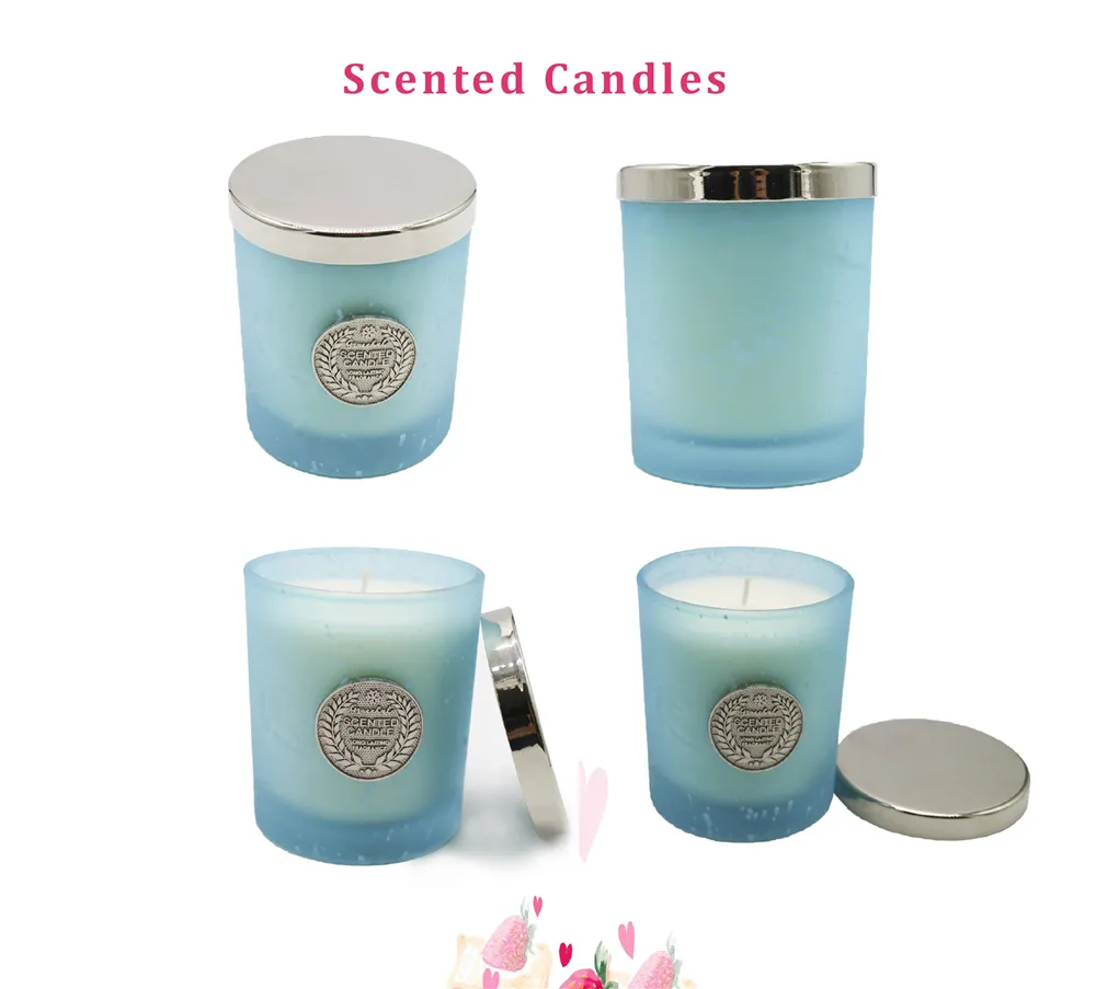Luxury Frosted Glass Jar Candles Scented Candles for Home Decor