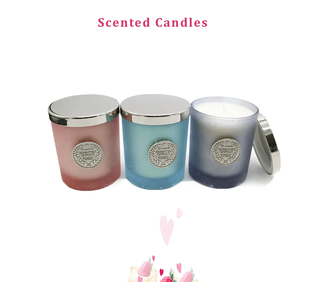 Luxury Frosted Glass Jar Candles Scented Candles for Home Decor