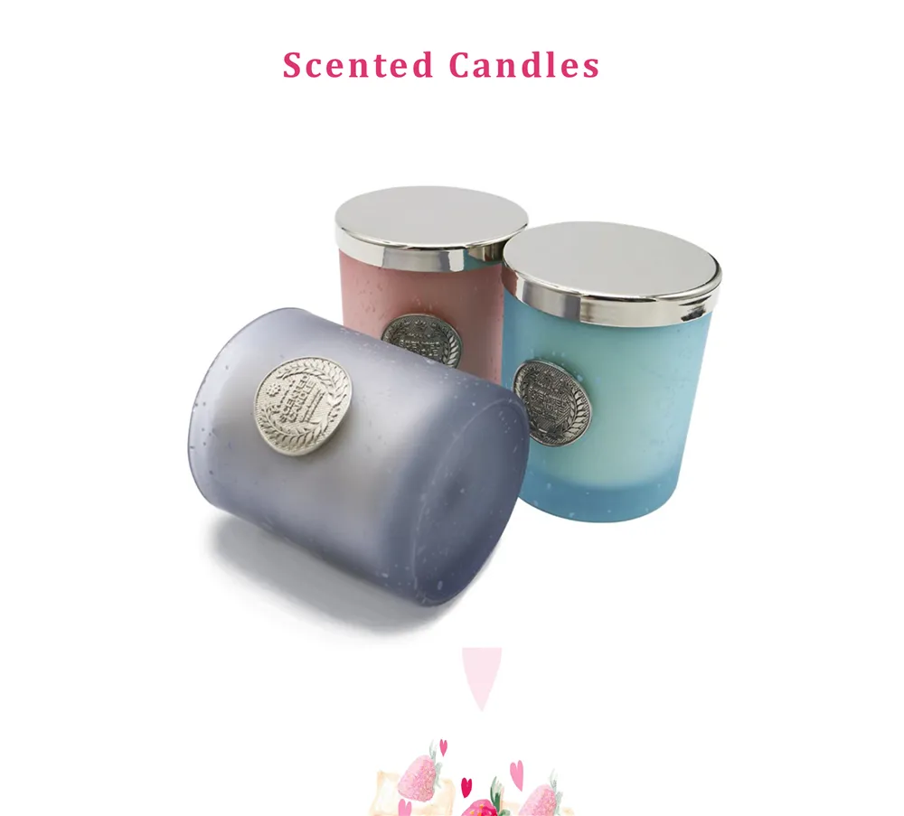 Luxury Frosted Glass Jar Candles Scented Candles for Home Decor