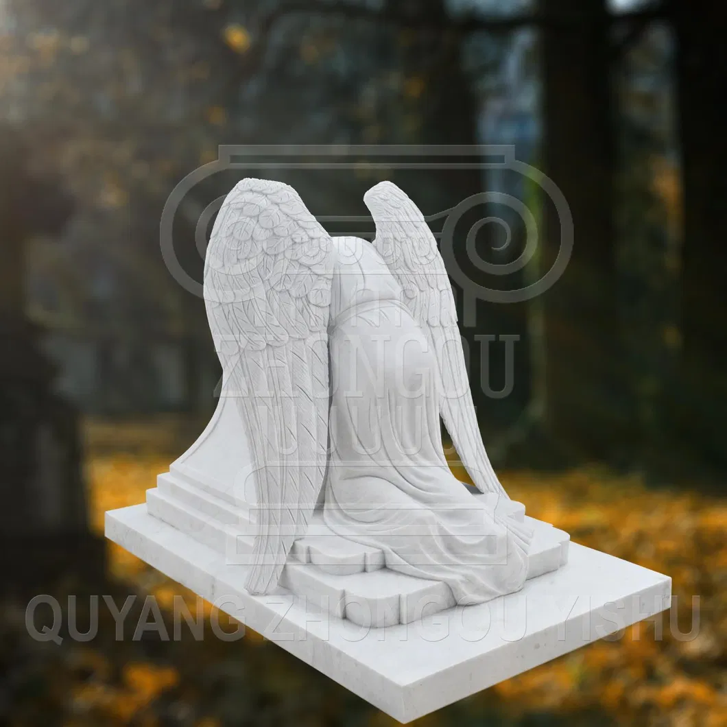 Marble Statue of Weeping Angel, Angel Sculpture Monument
