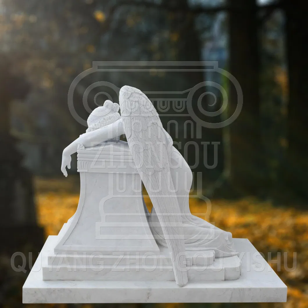 Marble Statue of Weeping Angel, Angel Sculpture Monument