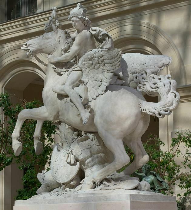 Mercury Riding on Pegasus by Antoine Coysevox Marble Sculpture Reprodcution Height 315cm or Customized