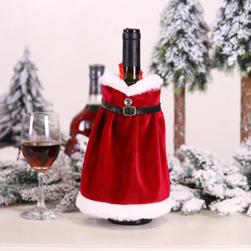 Merry Christmas Dress Skirt Wine Bottle Cover