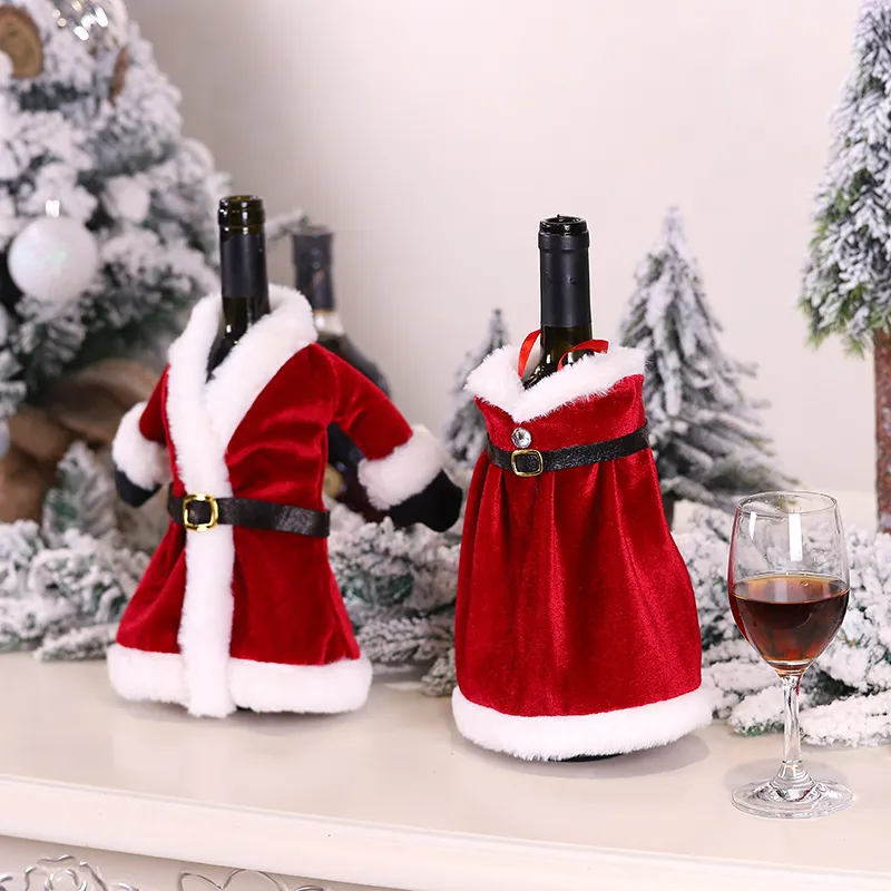 Merry Christmas Dress Skirt Wine Bottle Cover