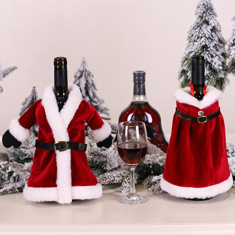 Merry Christmas Dress Skirt Wine Bottle Cover