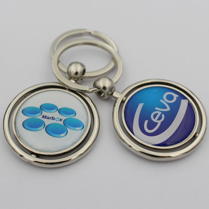 Metal spinning Key Ring Printing Epoxy Metal Keychain