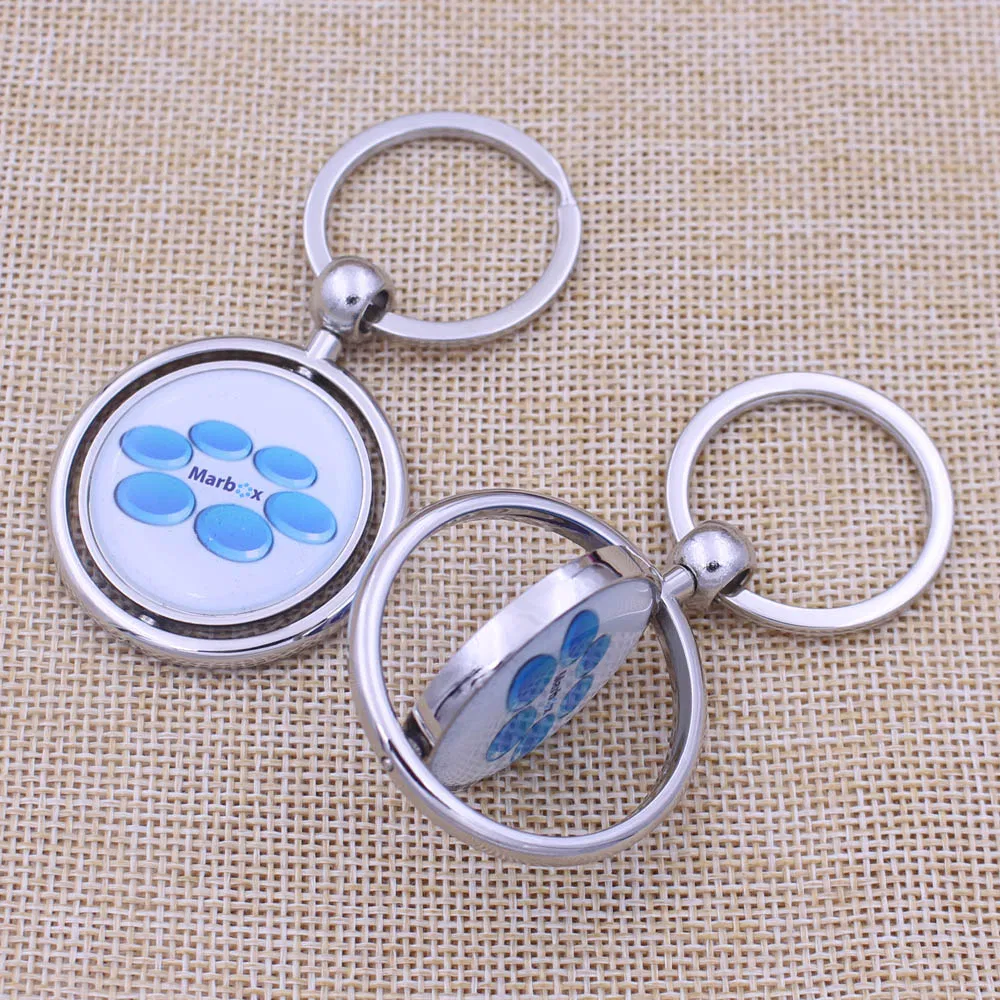 Metal spinning Key Ring Printing Epoxy Metal Keychain
