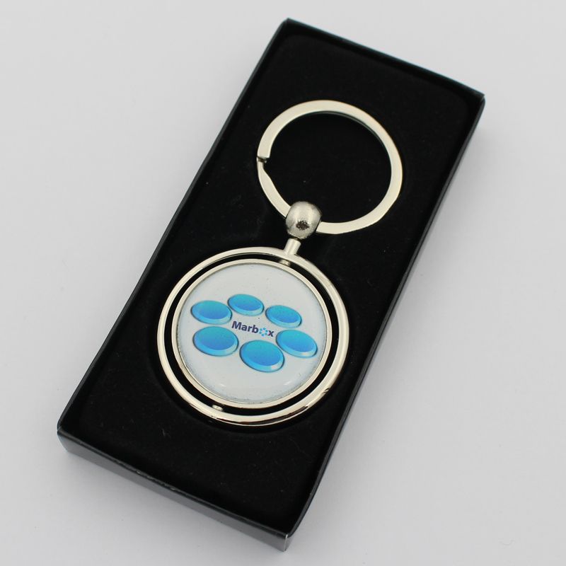 Metal spinning Key Ring Printing Epoxy Metal Keychain