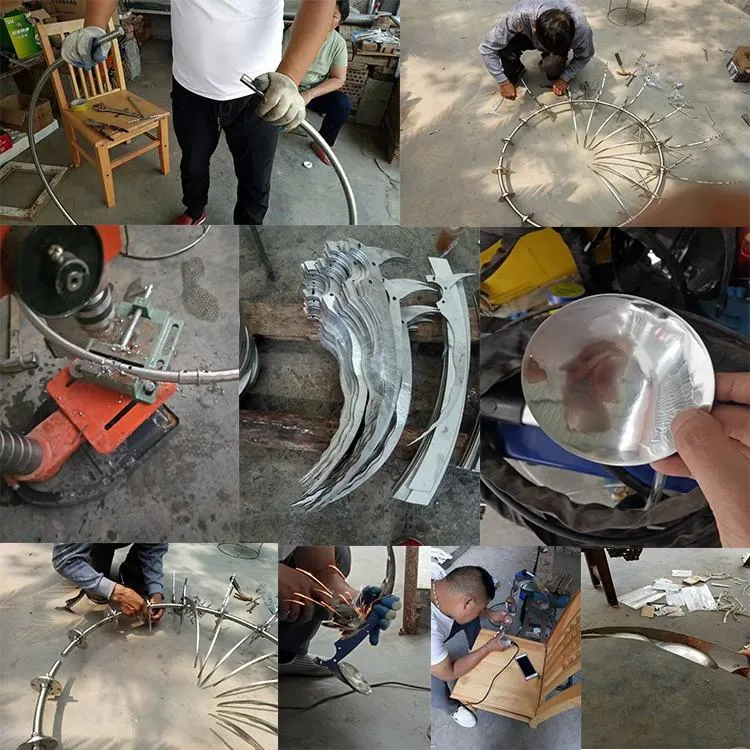 Metal Wind Spinner Kinetic Parts Sculpture for Outdoor Beach Decoration