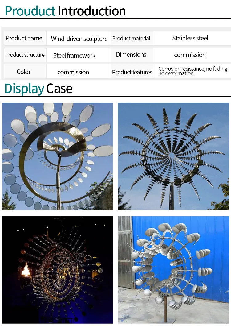 Metal Wind Spinner Kinetic Parts Sculpture for Outdoor Beach Decoration