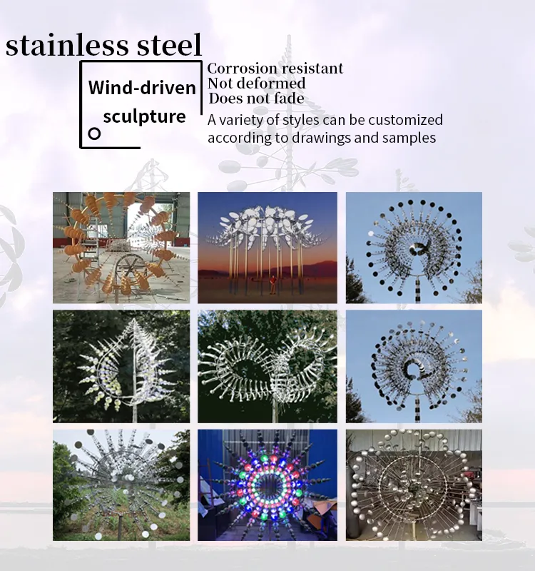 Metal Wind Spinner Kinetic Parts Sculpture for Outdoor Beach Decoration