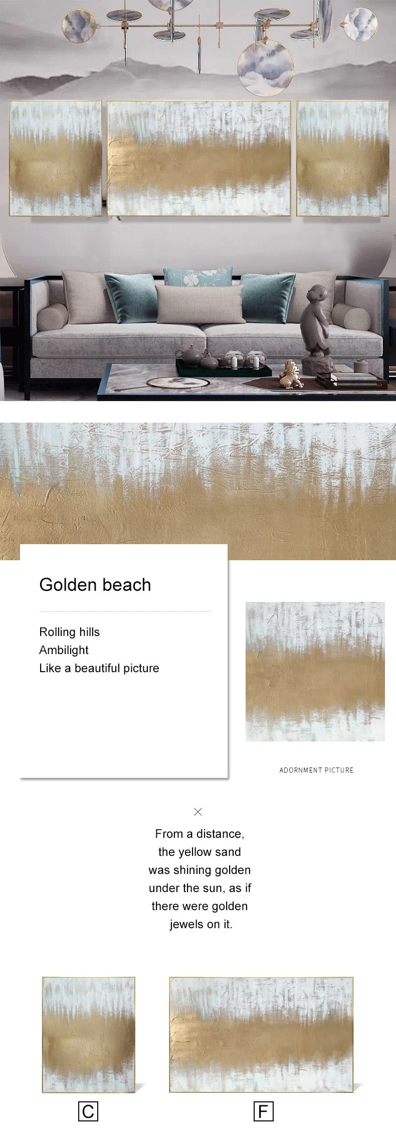 Modern Handmade Art Canvas Wall Pictures Posters Hotel Rooms Frame Abstract Oil Painting