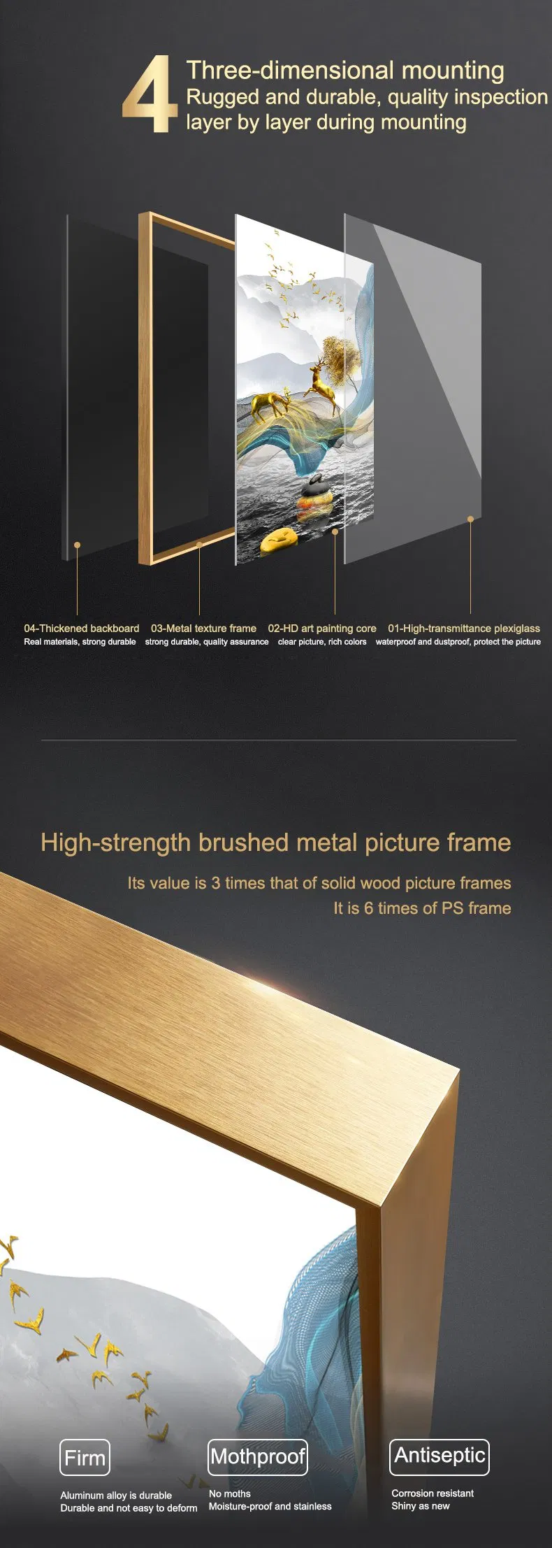 Modern Handmade Art Canvas Wall Pictures Posters Hotel Rooms Frame Abstract Oil Painting