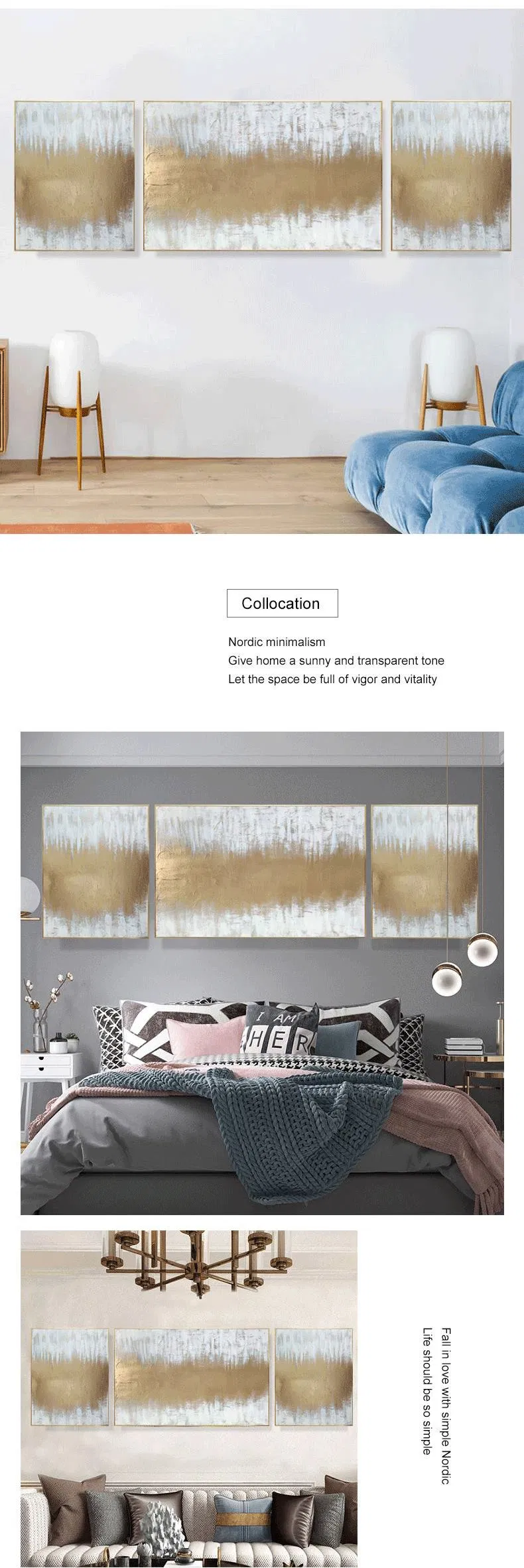 Modern Handmade Art Canvas Wall Pictures Posters Hotel Rooms Frame Abstract Oil Painting