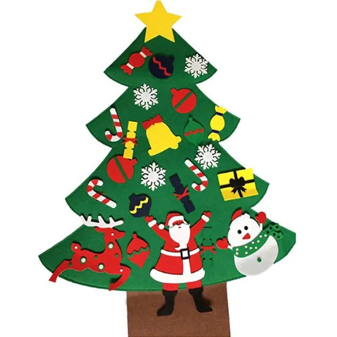 Modern Home Decorations Ornaments DIY Felt Christmas Tree with Ornament Set