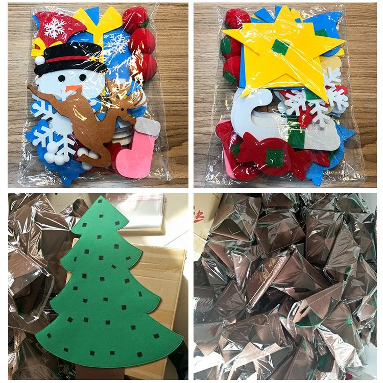 Modern Home Decorations Ornaments DIY Felt Christmas Tree with Ornament Set