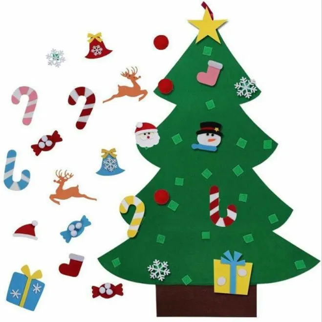 Modern Home Decorations Ornaments DIY Felt Christmas Tree with Ornament Set