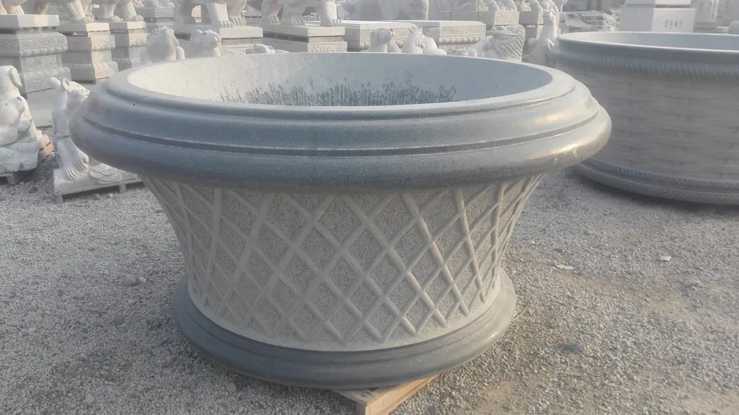 Natural Stone Granite Carved Garden Flower Pot for Garden/Stone Sculpture