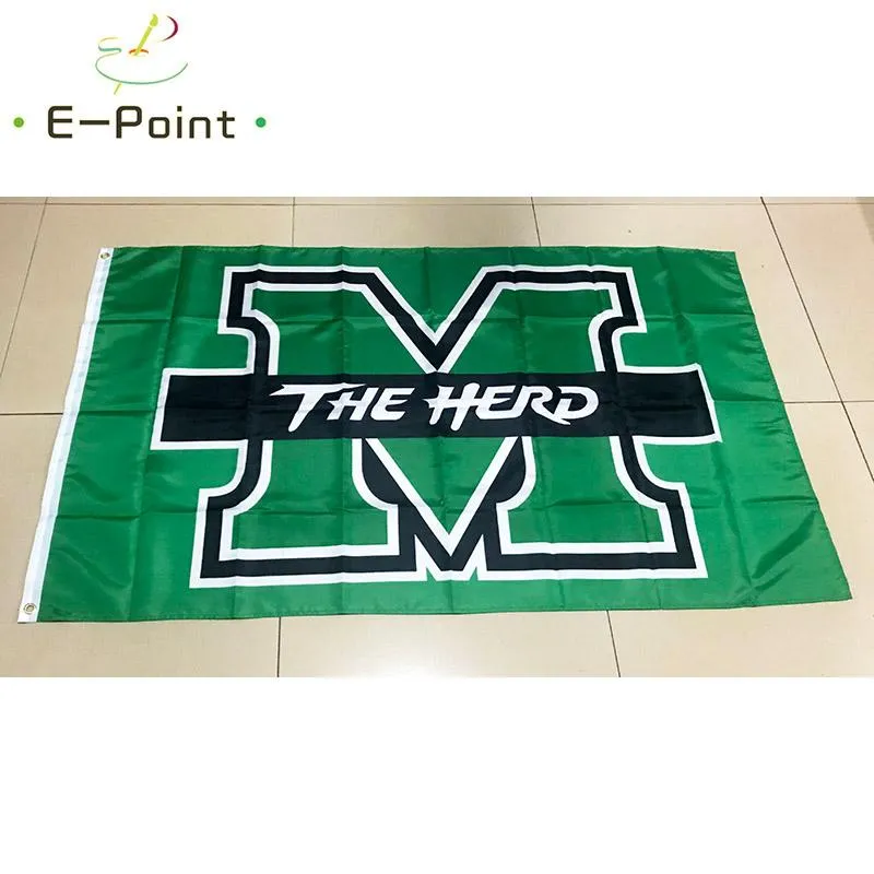 Ncaa Marshall Thundering Herd Polyester Flag Banner