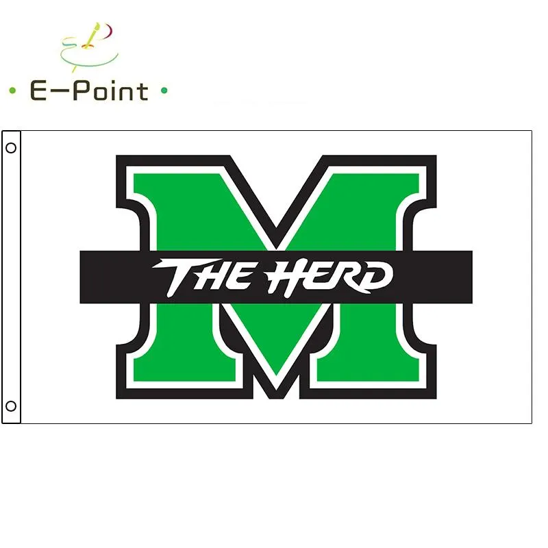 Ncaa Marshall Thundering Herd Polyester Flag Banner