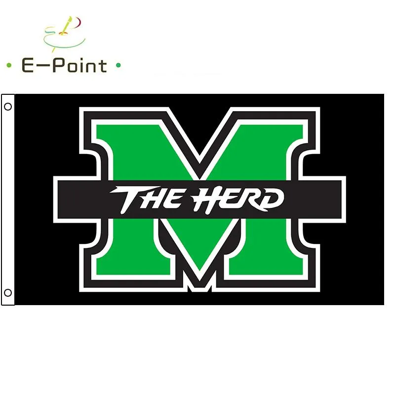 Ncaa Marshall Thundering Herd Polyester Flag Banner