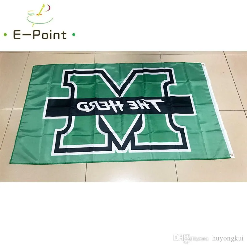 Ncaa Marshall Thundering Herd Polyester Flag Banner