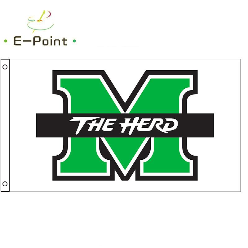 Ncaa Marshall Thundering Herd Polyester Flag Banner