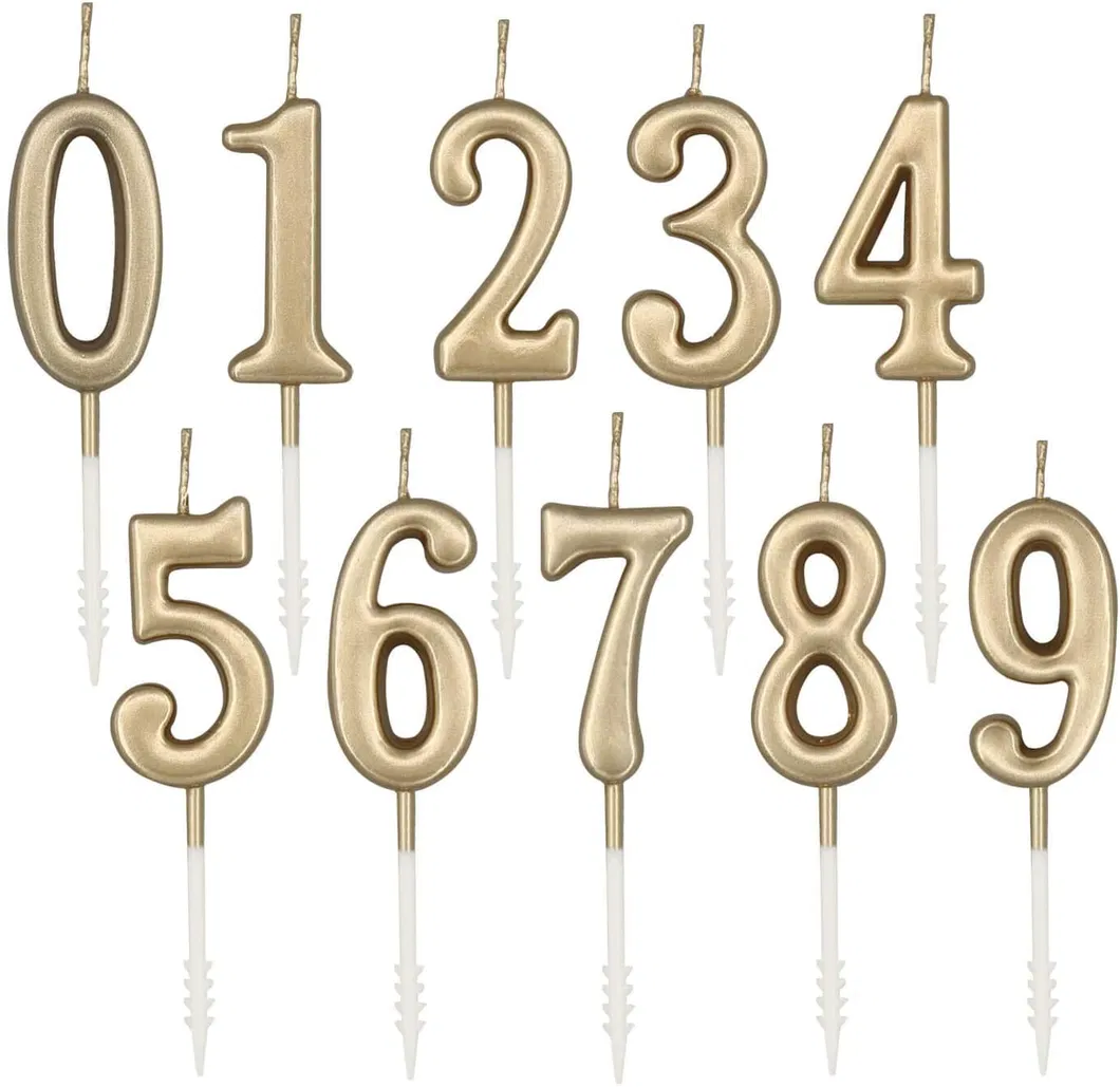 Numeral Birthday Candles - Cake Candles Number 0-9