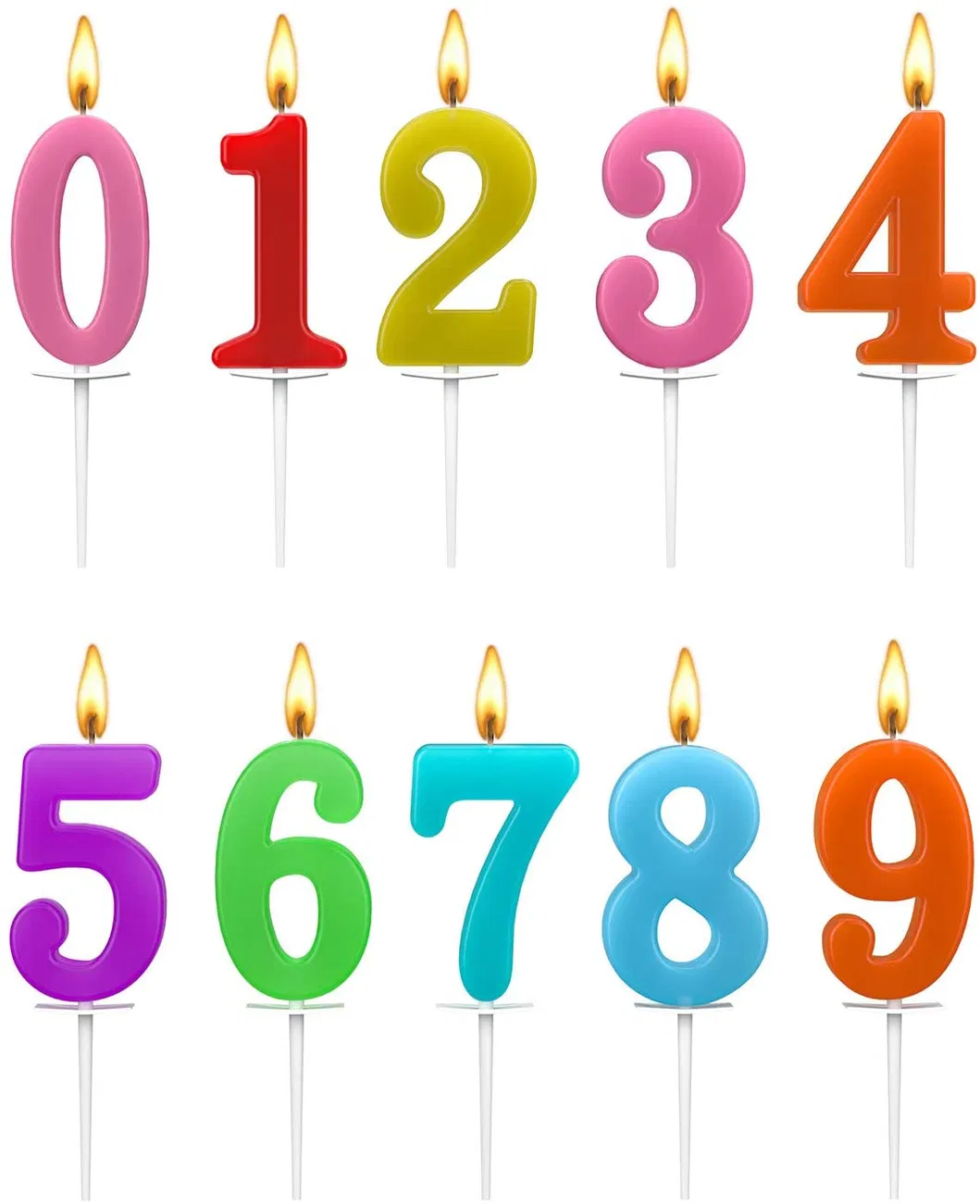 Numeral Birthday Candles - Cake Candles Number 0-9