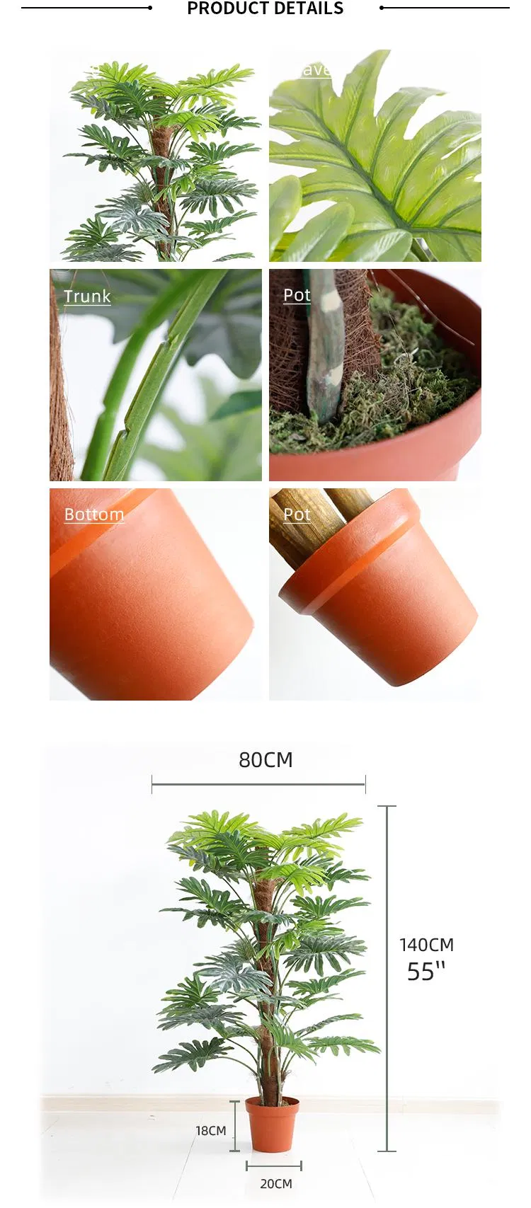 Office Decoration Simulation Plants Philodenron