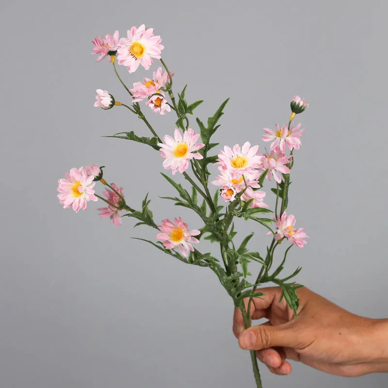 Office Home Decoration Colorful Artificial Lilac Wild Daisy Table Arrangement