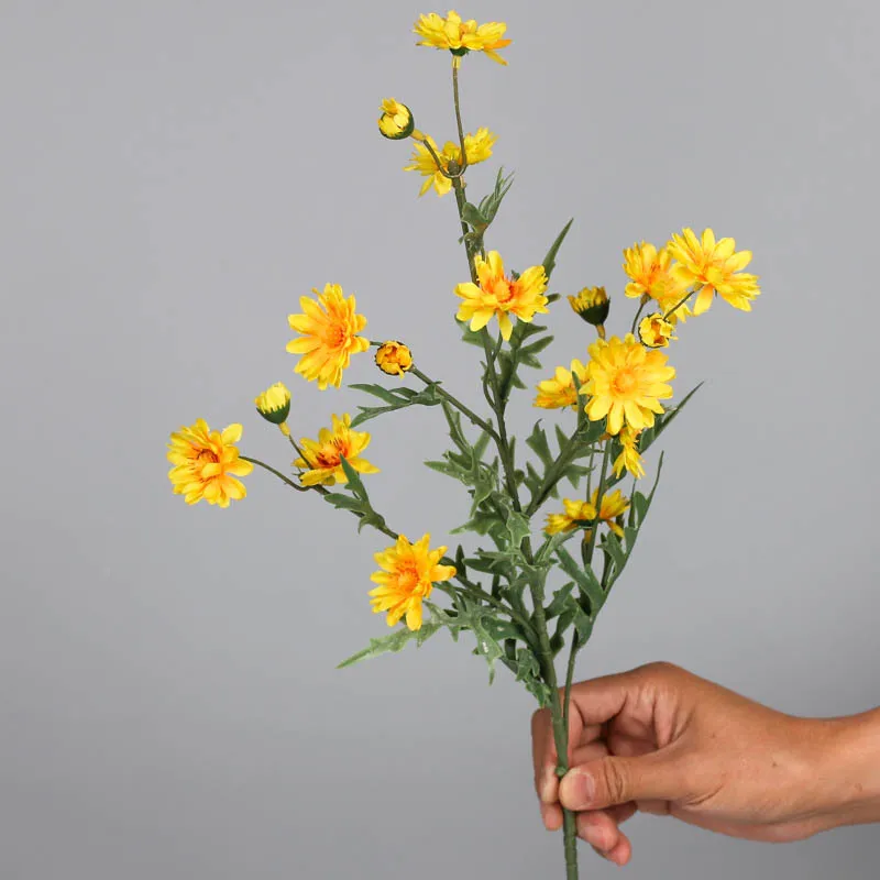 Office Home Decoration Colorful Artificial Lilac Wild Daisy Table Arrangement