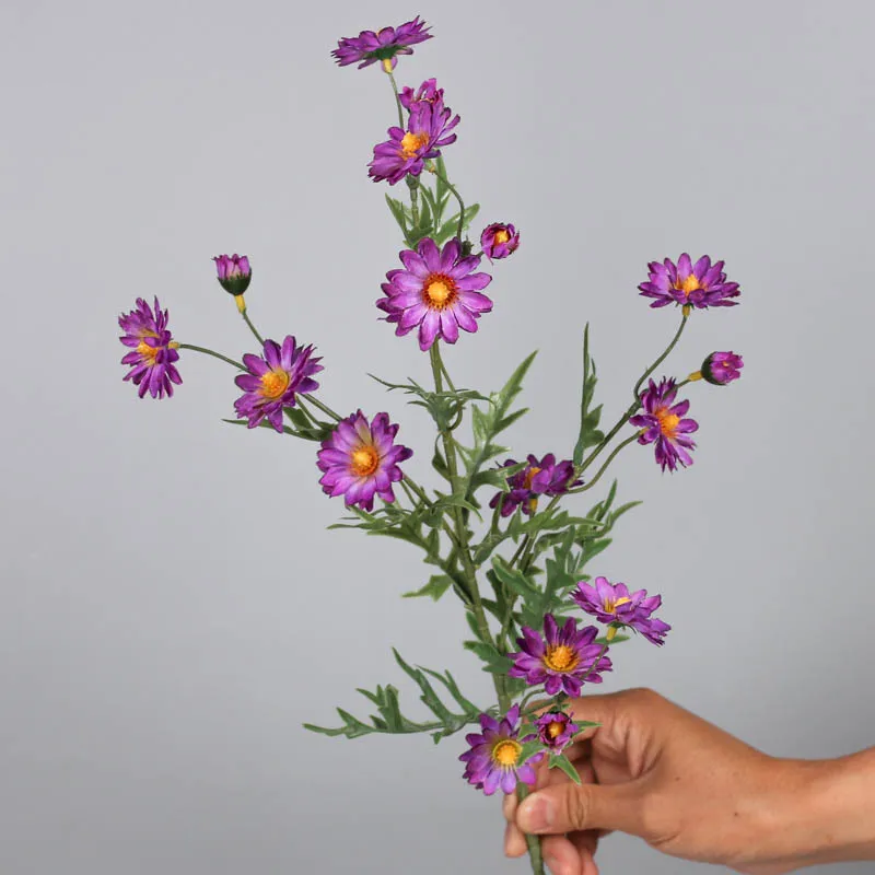 Office Home Decoration Colorful Artificial Lilac Wild Daisy Table Arrangement