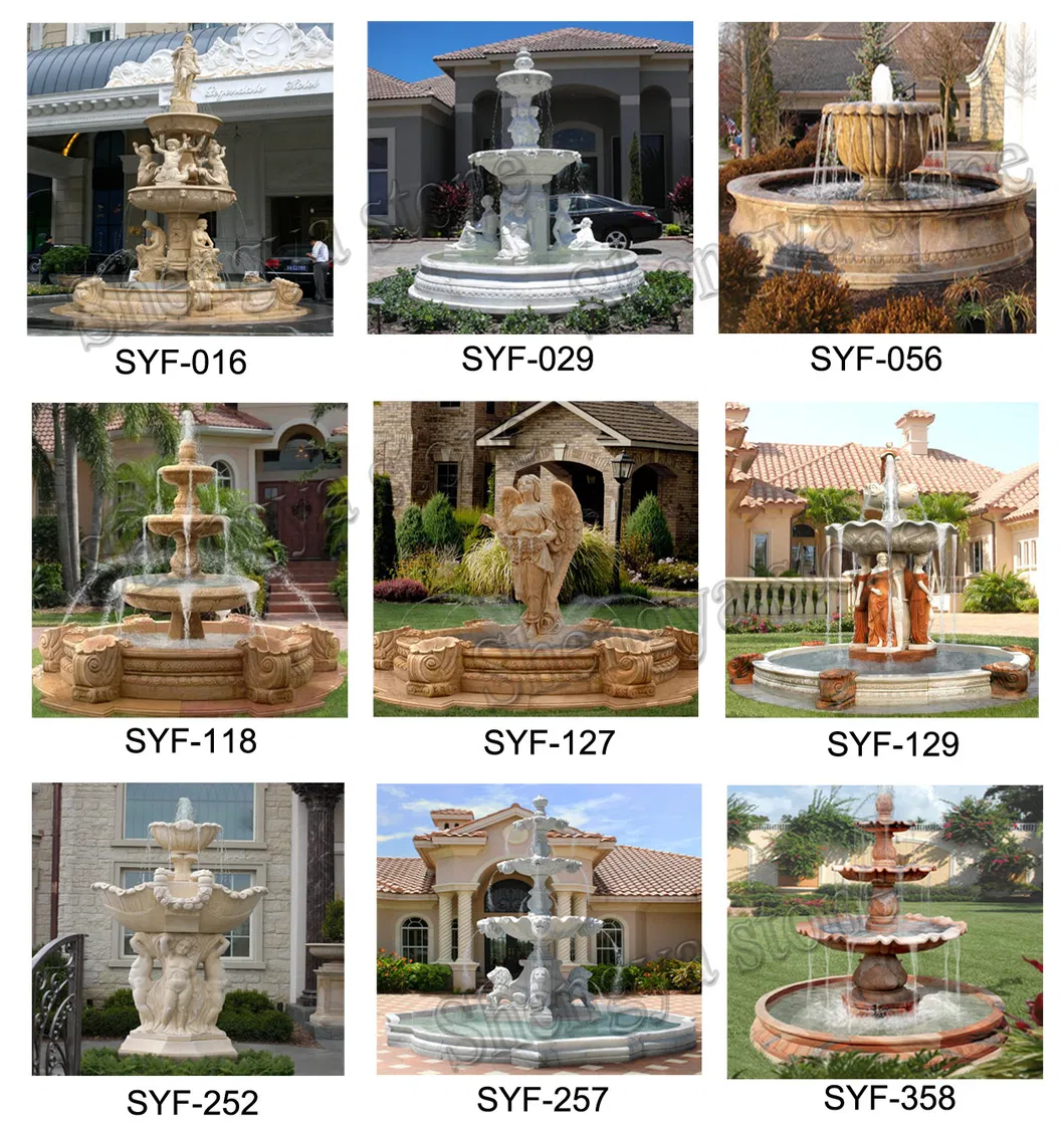 Ornamental Hand Carved Outdoor Stone Marble Water Fountain (SYF-089)