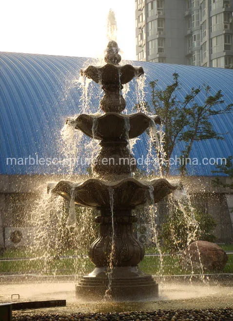 Ornamental Hand Carved Outdoor Stone Marble Water Fountain (SYF-089)