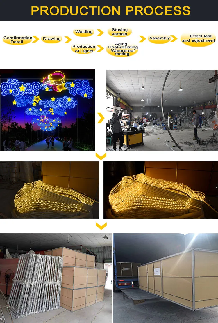 Outdoor Christmas Motif Light Aluminum Frame Star Across Street