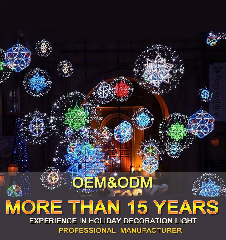 Outdoor Christmas Motif Light Aluminum Frame Star Across Street