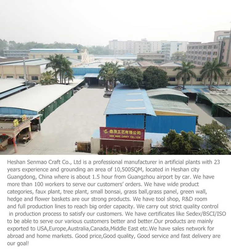 Outdoor Decoration Artificial Bonsai Tree Large Greenery with Pot Three Ball Bonsai for Garden Decor