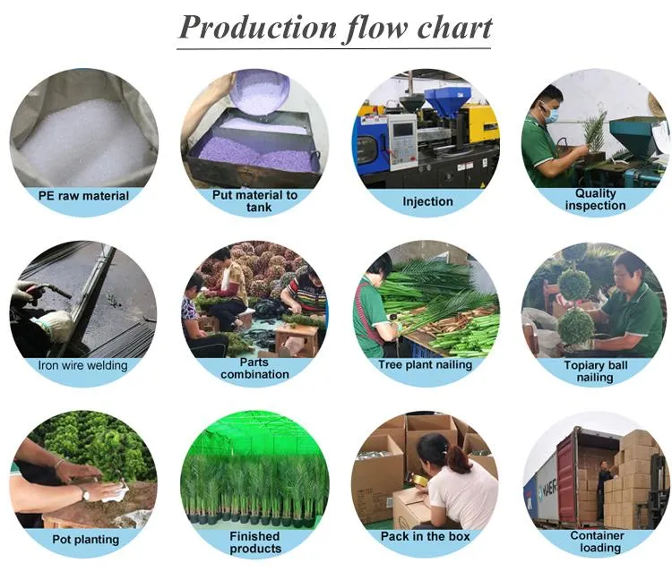 Outdoor Decoration Artificial Bonsai Tree Large Greenery with Pot Three Ball Bonsai for Garden Decor