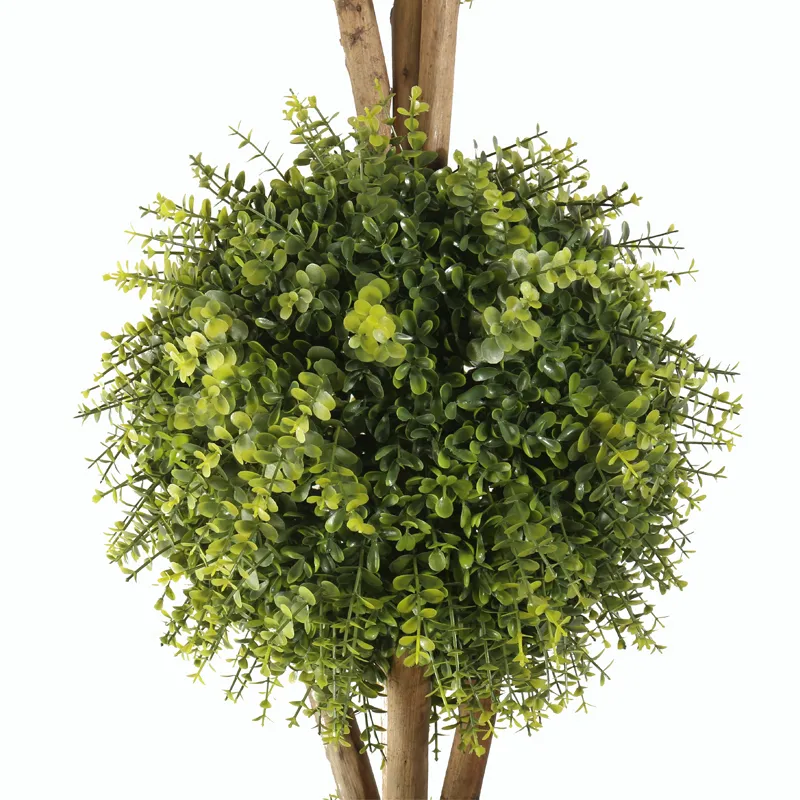 Outdoor Decoration Artificial Bonsai Tree Large Greenery with Pot Three Ball Bonsai for Garden Decor