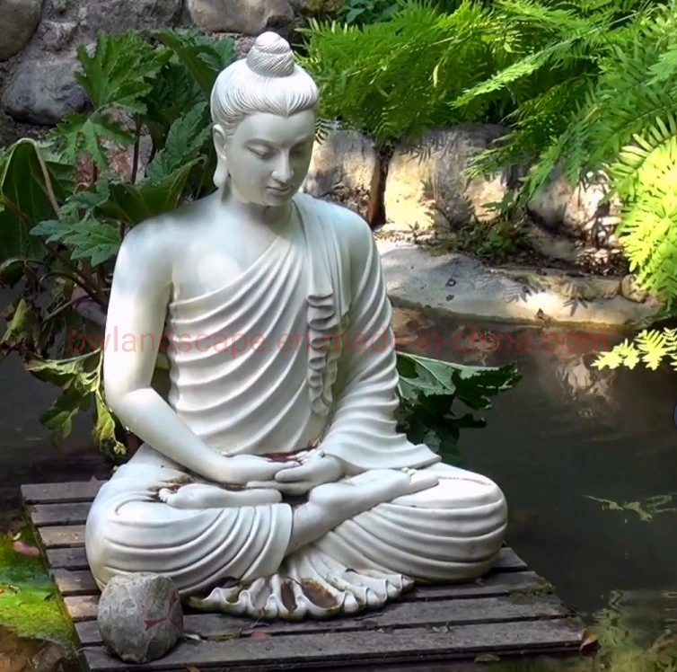 Outdoor Stone Sakyamuni Zen Budda Statue Garden Marble Lord Buddha Statues